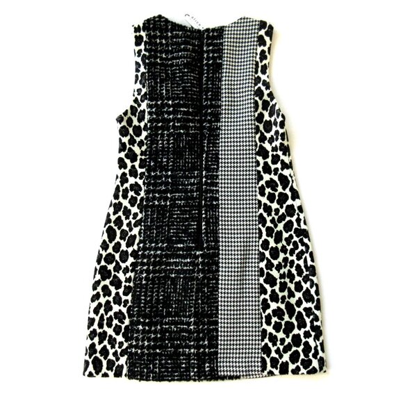 NWT Alice + Olivia Clyde in Black & White Patchwork A-line Mini Shift Dress 8 - Picture 7 of 7